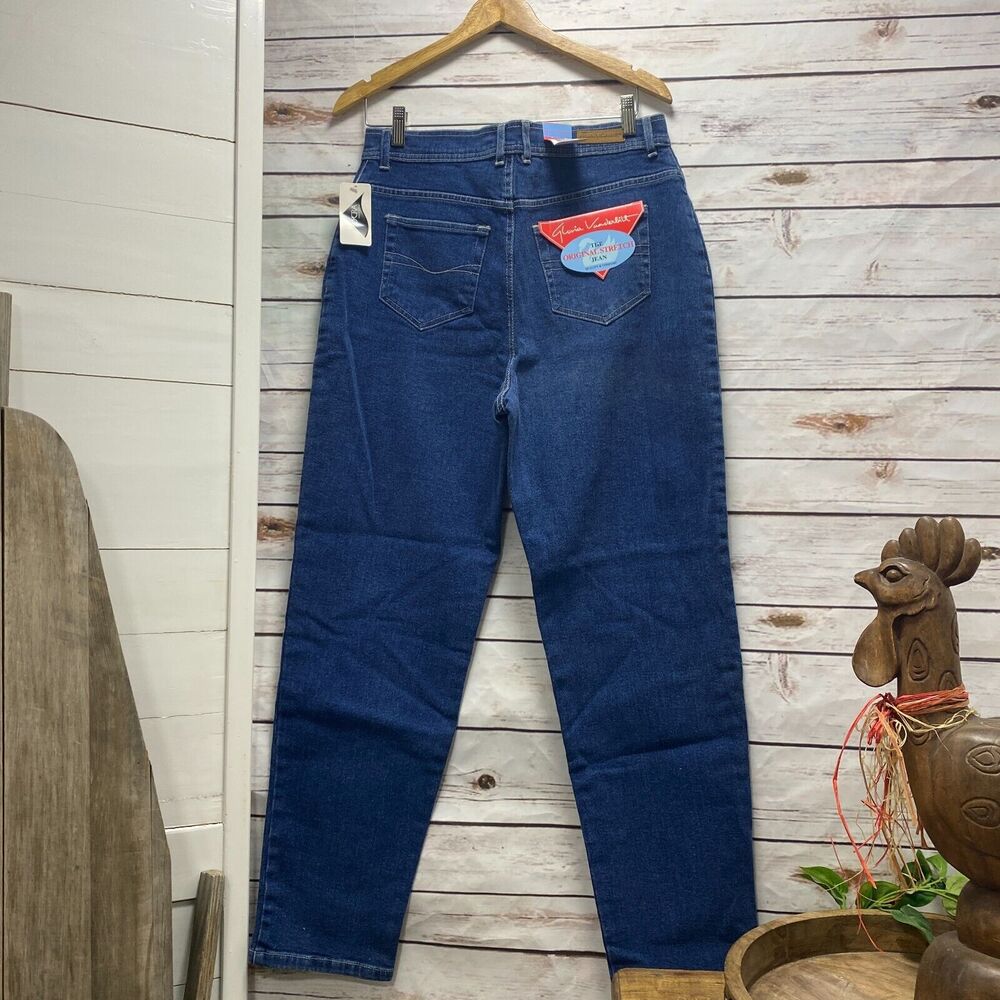Gloria Vanderbilt Stretch Blue Jean Medium Length Pocket NWT 16